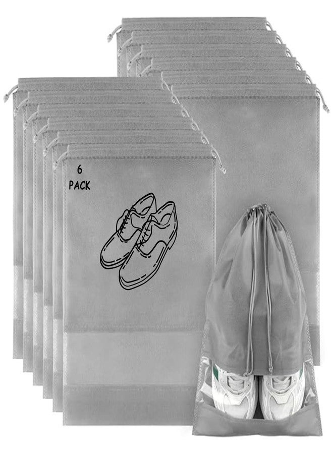 FOREWAY Shoe Bag for Travel & Storage, Women & Men, Travelling Shoe Storage Bag, Shoe Storage Organizer Bag (6, Grey) - Image 1